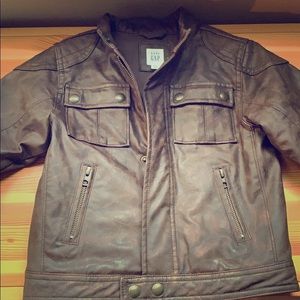Gap Kids brown leather jacket Size 4